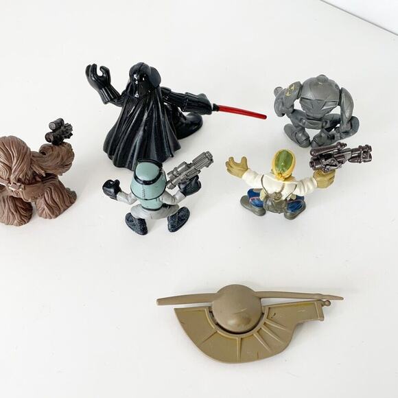Star Wars Galactic Heroes Figures Lot Chebacca Darth Vader Battle Droid Boba - Picture 2 of 9